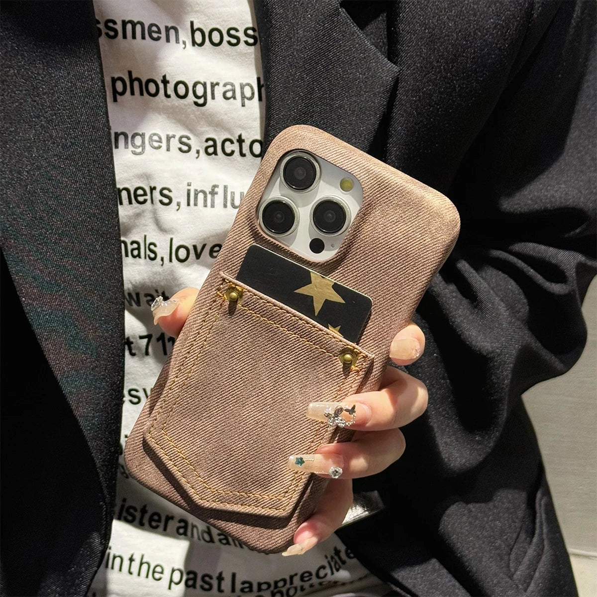 Cazé DenimCard Case for iPhone 11–15 Series