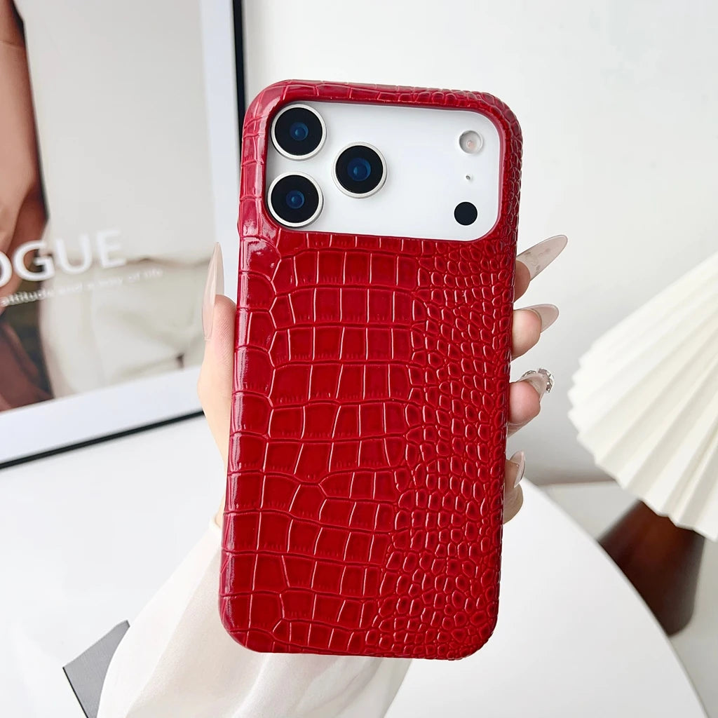 Cazé CrocoGloss Case for iPhone 14–17 Series