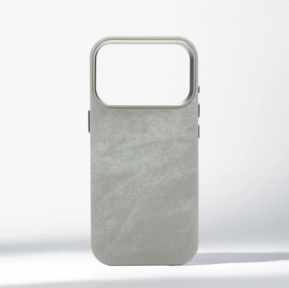 Cazé LuxeMag Fiber Leather Case – Shockproof Elegance for iPhone 12–17 Series