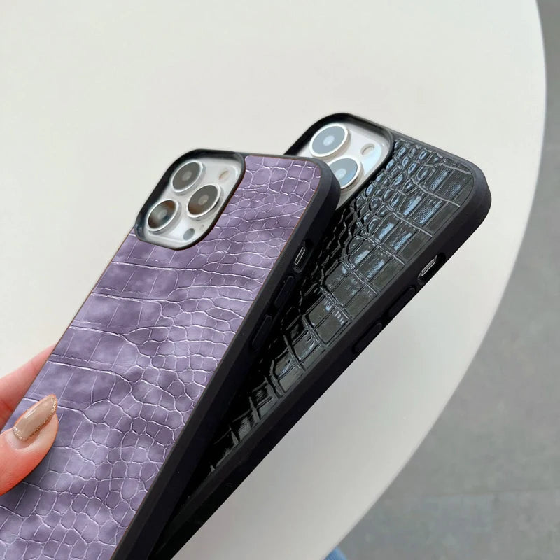 Cazé CrocoLux Leather Case for Samsung Galaxy S20–S25 Series