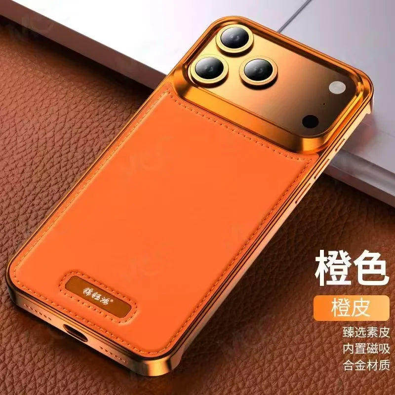 Cazé AlloyEdge Leather Case for iPhone 14–17 Pro Max