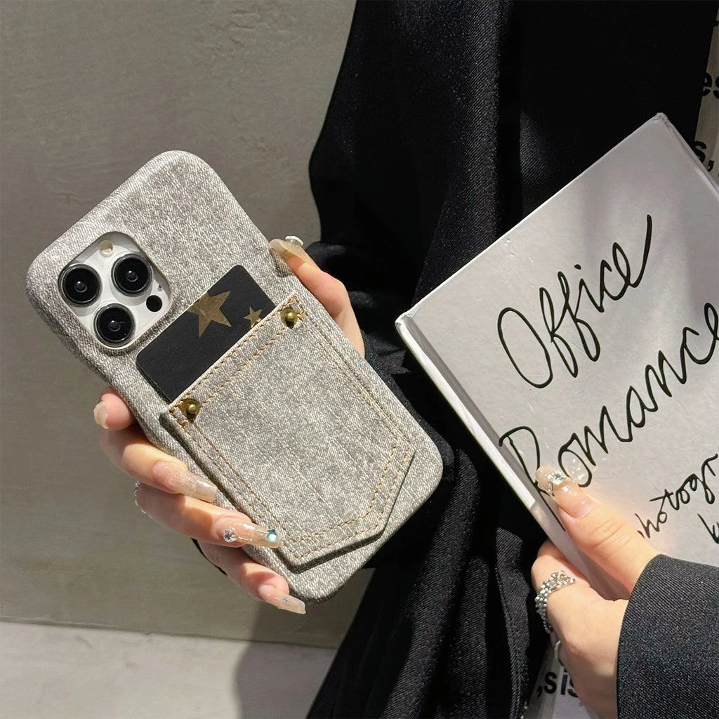 Cazé DenimCard Case for iPhone 11–15 Series
