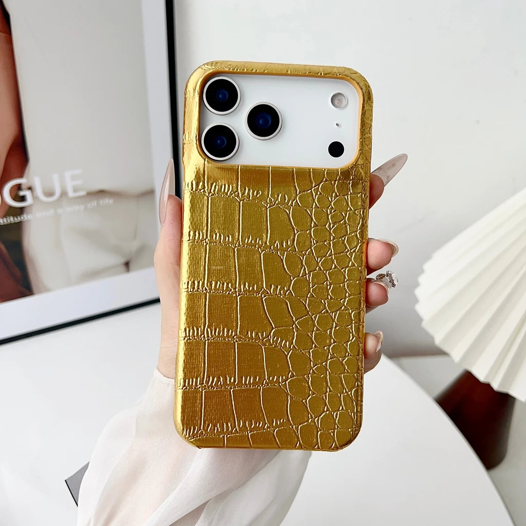 Cazé CrocoGloss Case for iPhone 14–17 Series