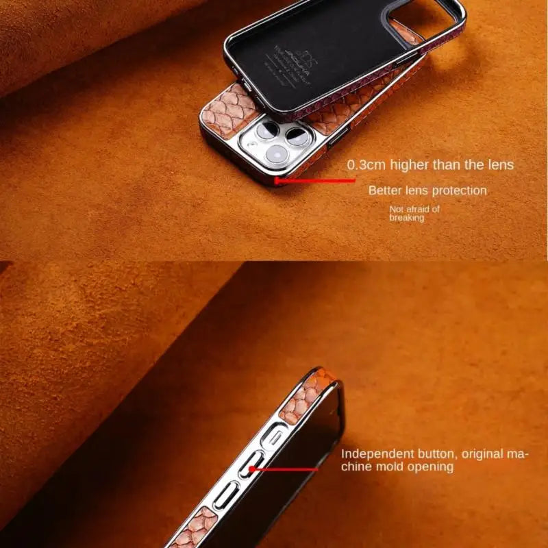 Cazé SerpentLux Leather Case for iPhone 12–16 Series