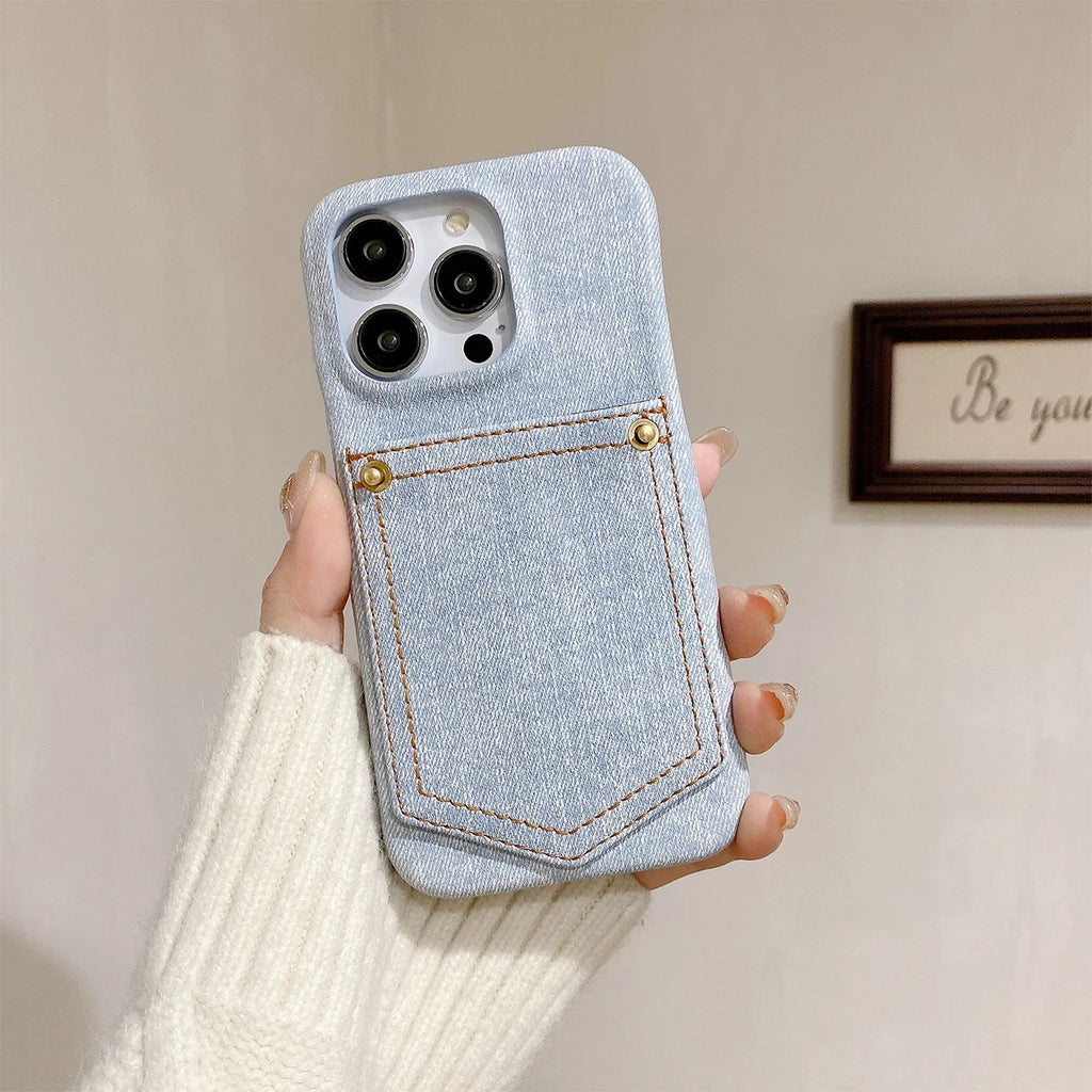Cazé DenimCard Case for iPhone 11–15 Series