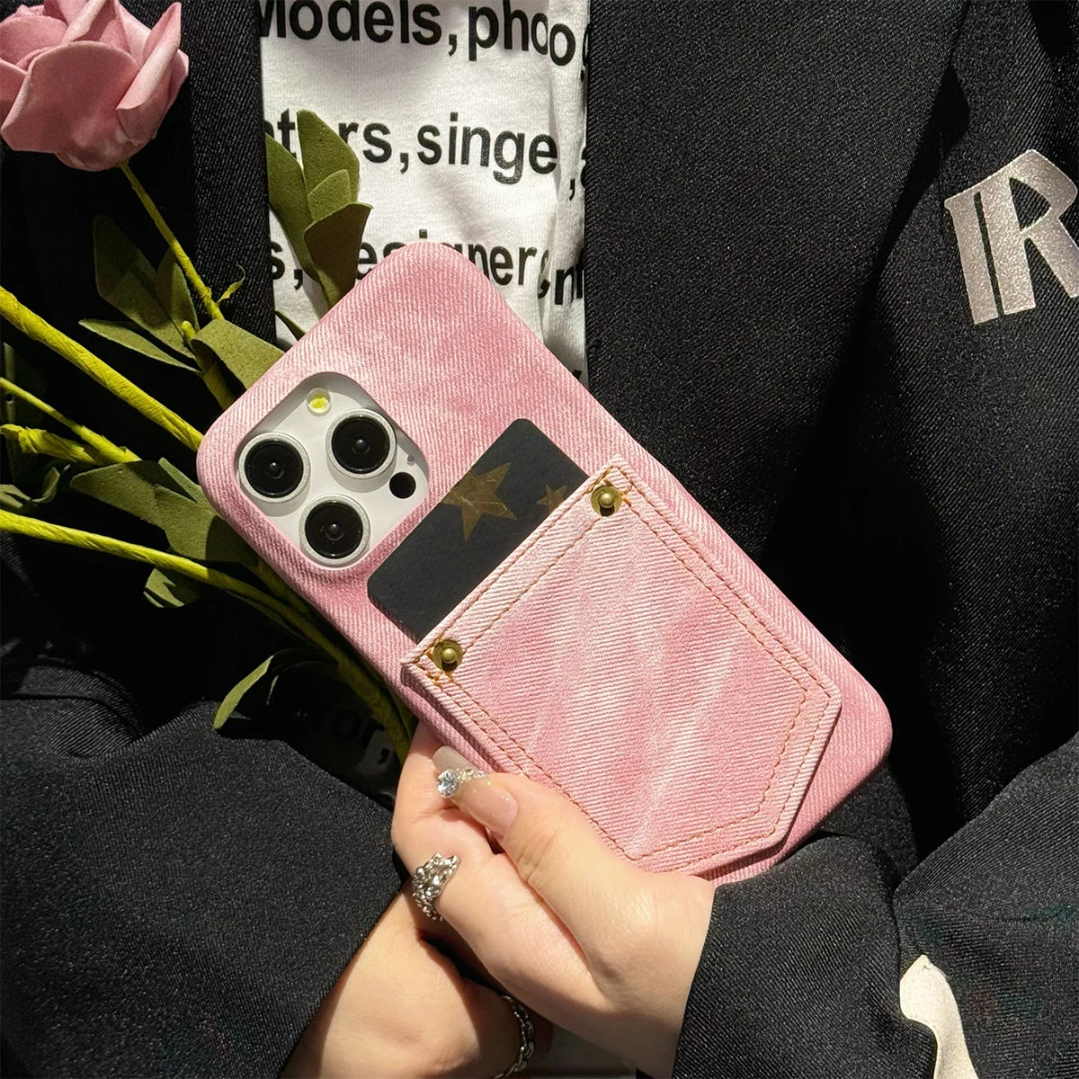 Cazé DenimCard Case for iPhone 11–15 Series