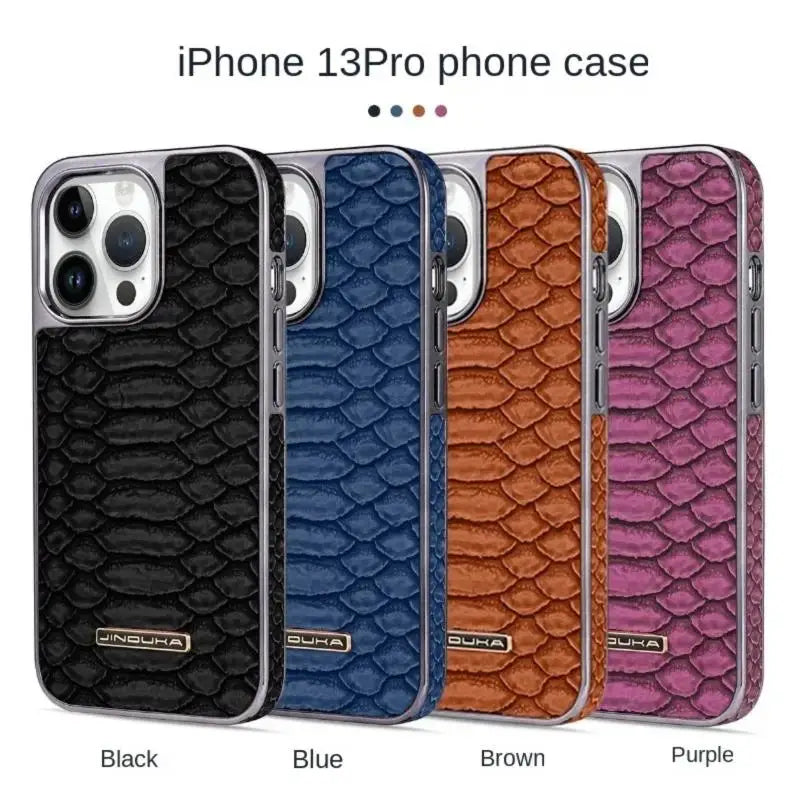 Cazé SerpentLux Leather Case for iPhone 12–16 Series