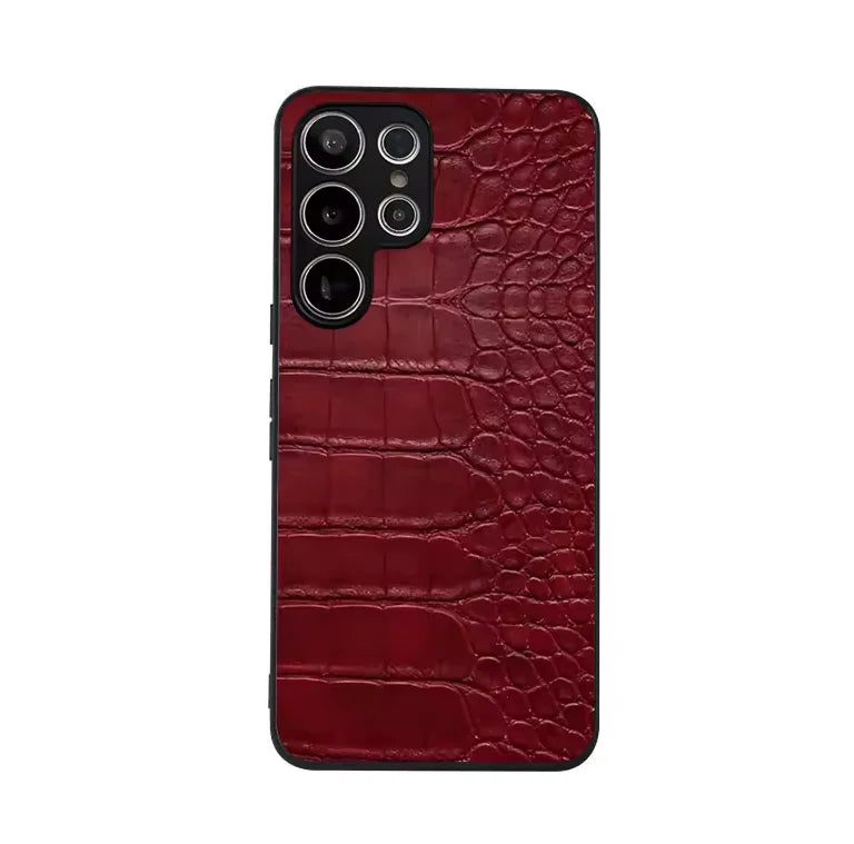 Cazé CrocoLux Leather Case for Samsung Galaxy S20–S25 Series