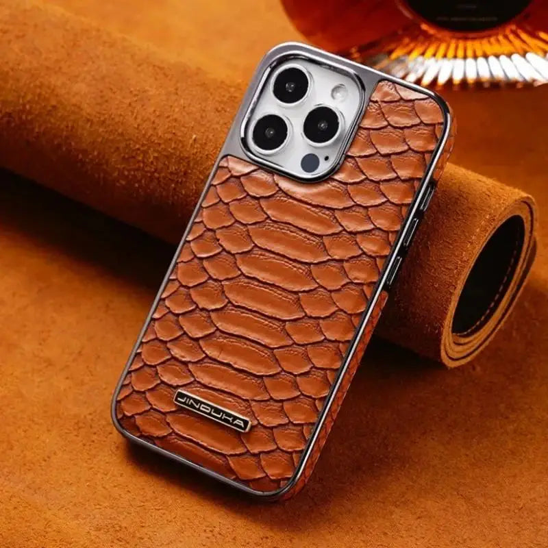 Cazé SerpentLux Leather Case for iPhone 12–16 Series