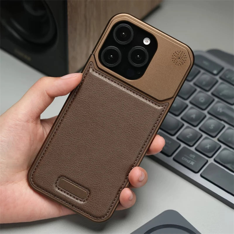 Cazé AlloyEdge Leather Case for iPhone 14–17 Pro Max