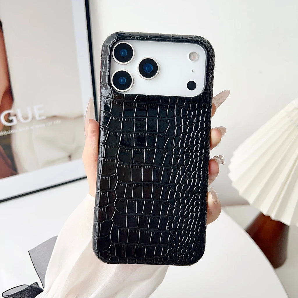 Cazé CrocoGloss Case for iPhone 14–17 Series