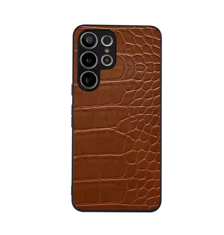 Cazé CrocoLux Leather Case for Samsung Galaxy S20–S25 Series